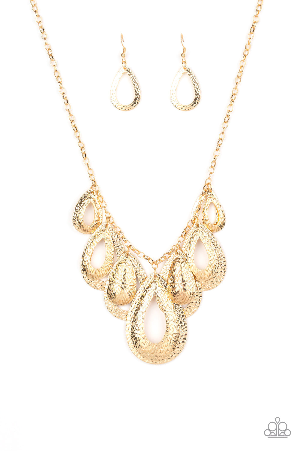 Paparazzi Teardrop Tempest - Gold Necklace