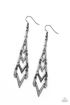 Paparazzi Electric Shimmer - Black Earrings