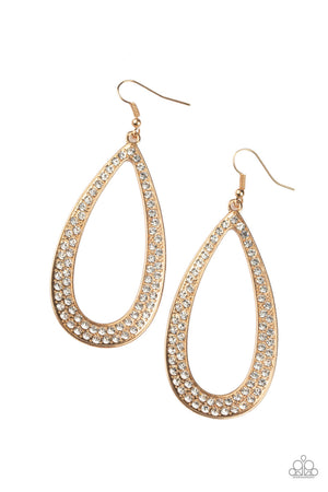 Paparazzi Diamond Distraction - Gold Earrings