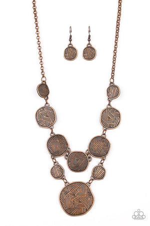 Paparazzi Metallic Patchwork - Copper Necklace