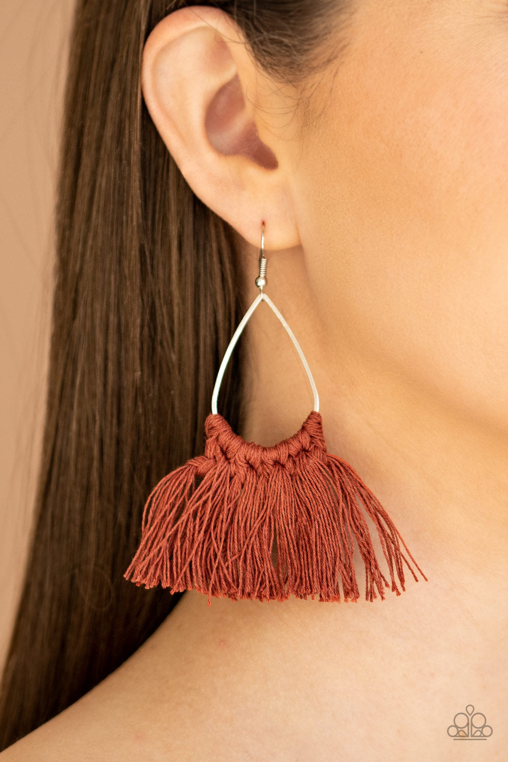 Paparazzi Tassel Treat - Brown Earrings