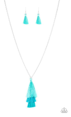 Paparazzi Triple The Tassel - Blue Necklace - Spellbound Jewelz