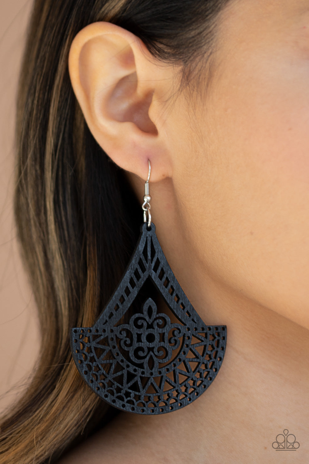 Paparazzi Tiki Sunrise - Black Earrings - Spellbound Jewelz