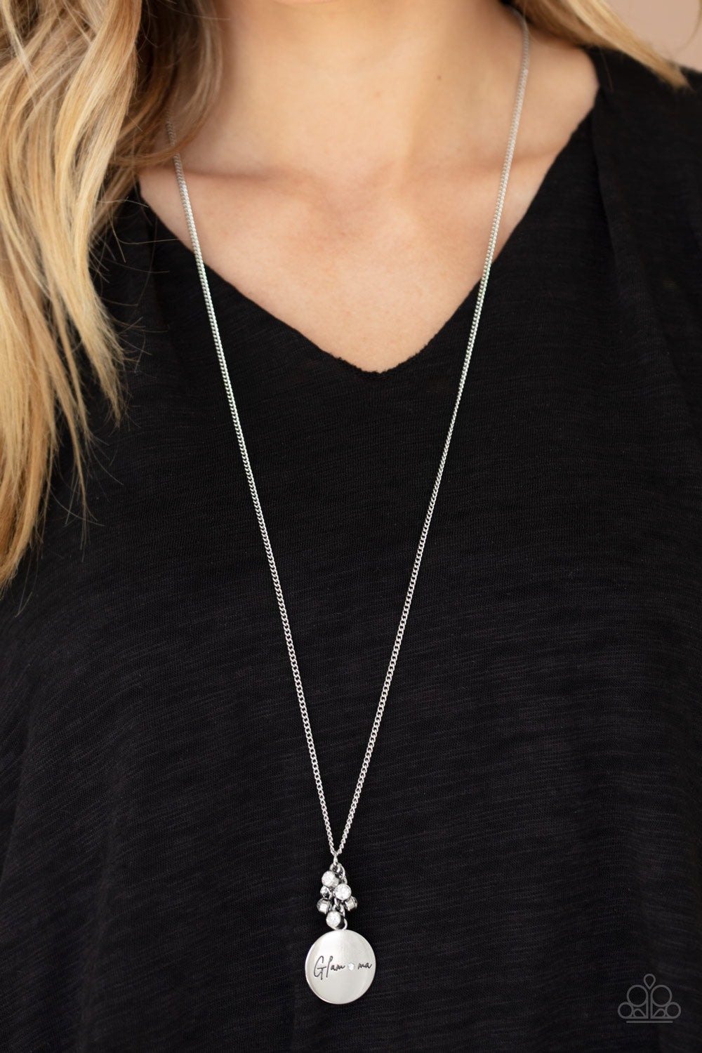 Paparazzi Going For GLAM-ma - White Necklace - Spellbound Jewelz