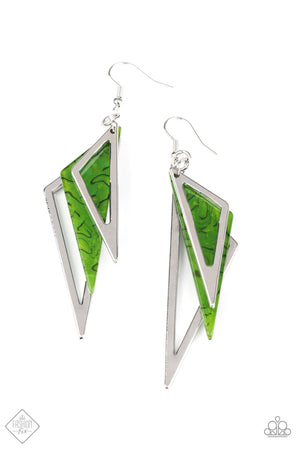 Paparazzi Evolutionary Edge - Green Earrings