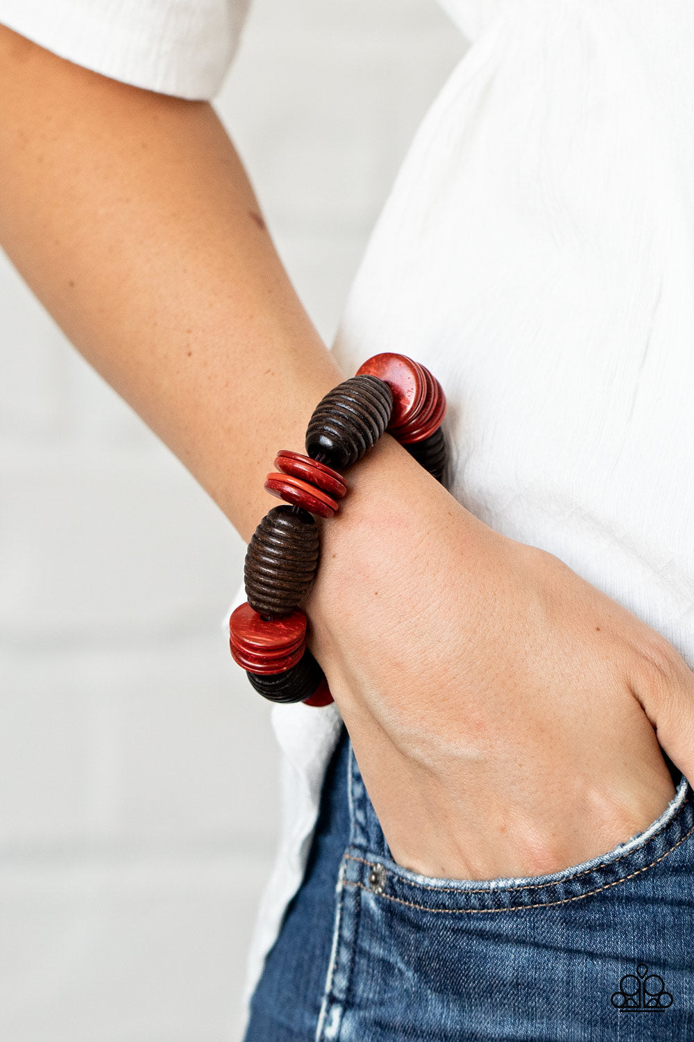 Paparazzi Caribbean Castaway - Red Bracelet