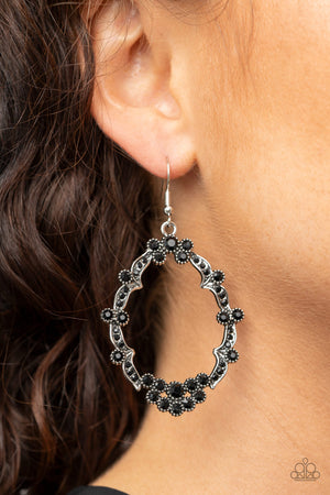 Paparazzi Sparkly Status - Black Earrings