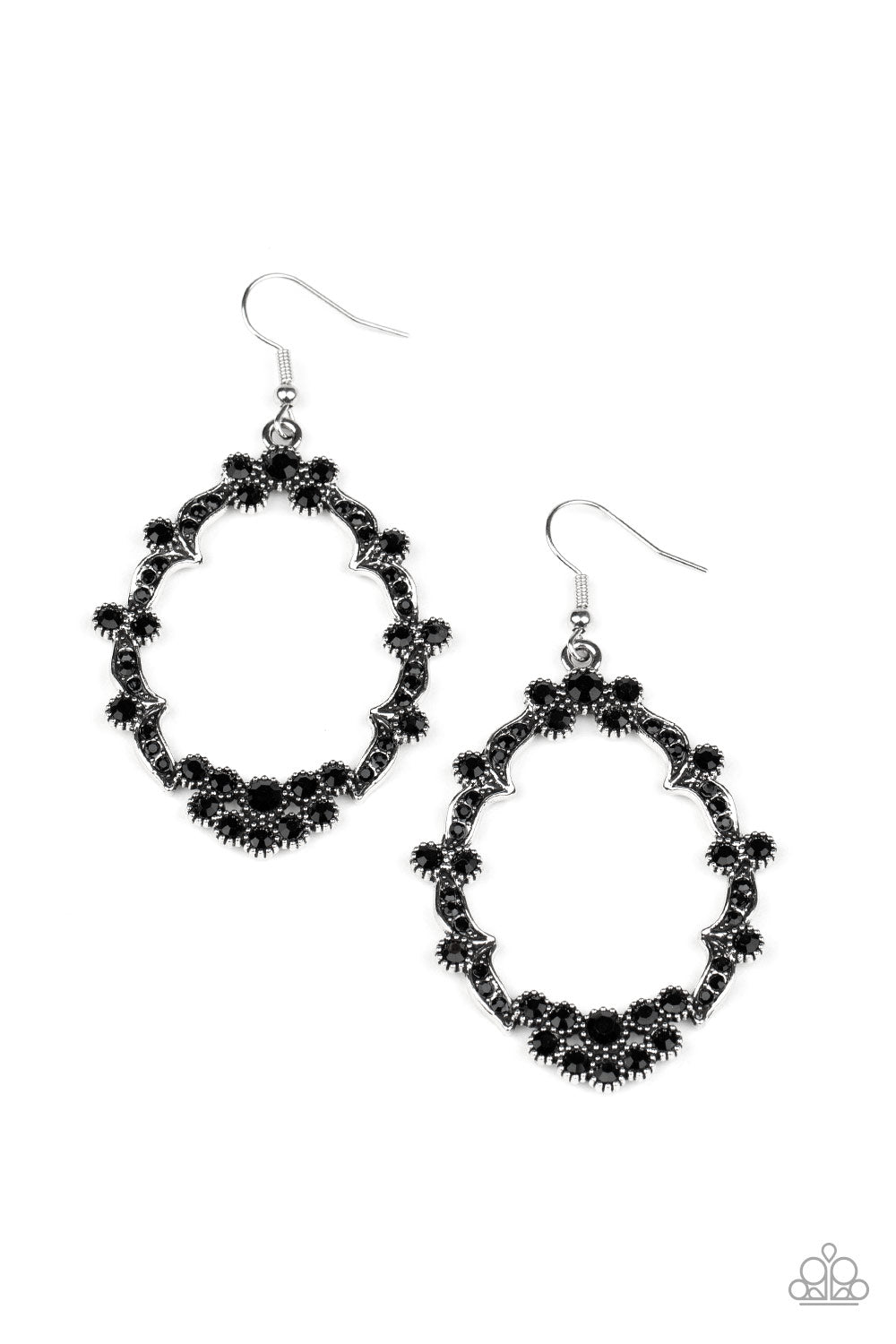 Paparazzi Sparkly Status - Black Earrings