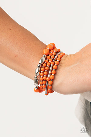 Paparazzi Vibrantly Vintage - Orange Bracelet