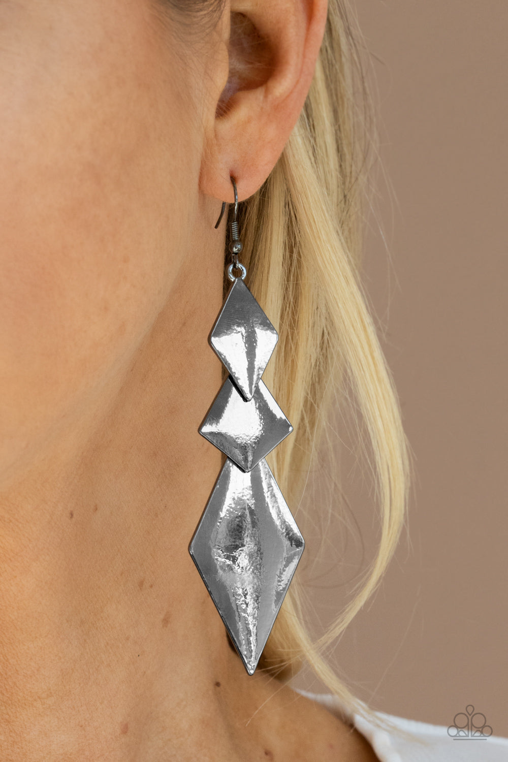 Paparazzi Danger Ahead - Black Earrings