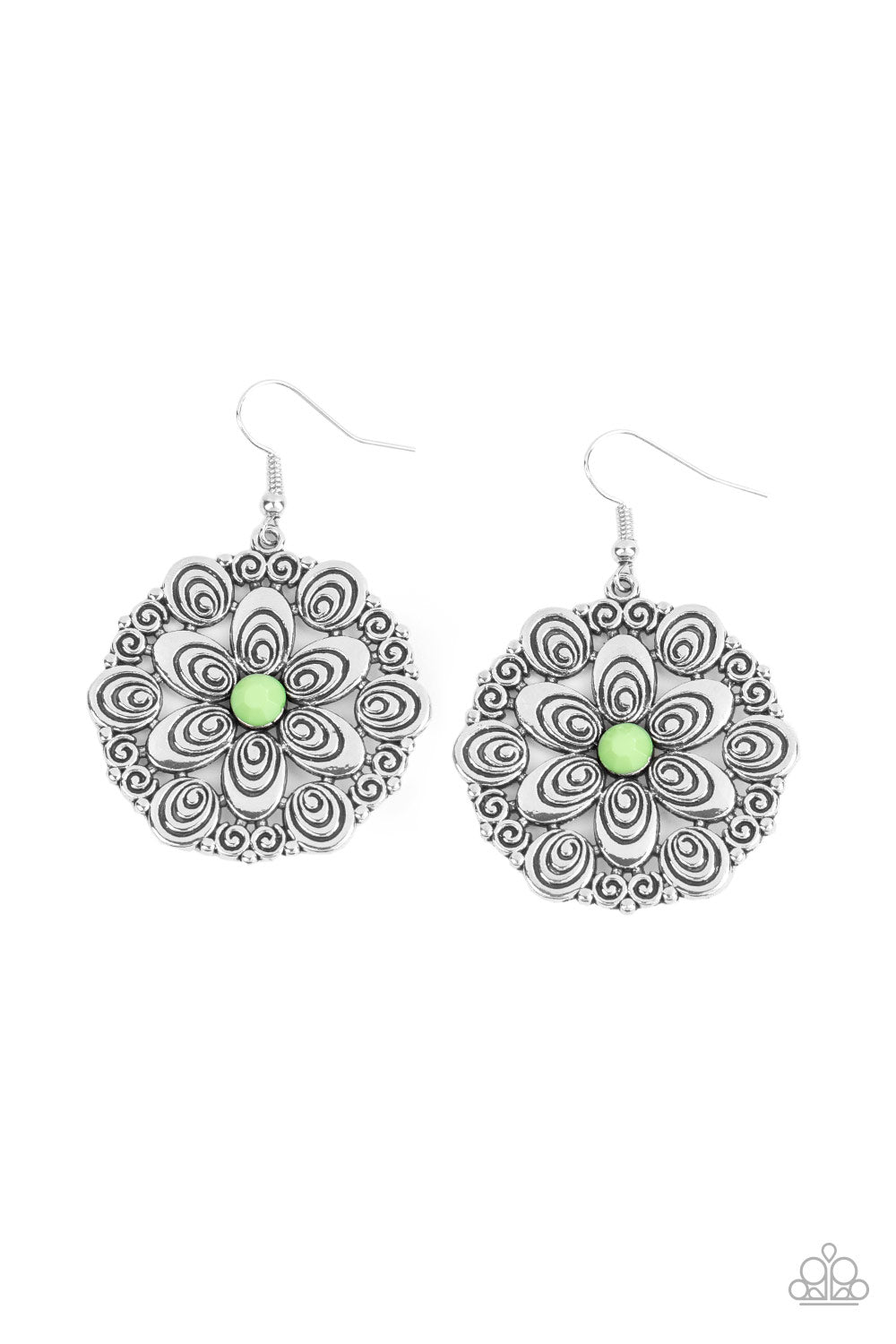 Paparazzi Grove Groove - Green Earrings