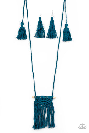 Paparazzi Between You and MACRAME - Blue Necklace