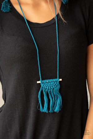 Paparazzi Between You and MACRAME - Blue Necklace