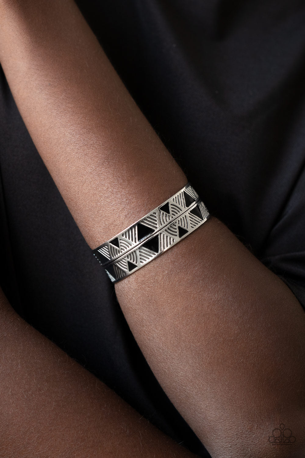 Papaazzi Hidden Glyphs - Black Bracelet