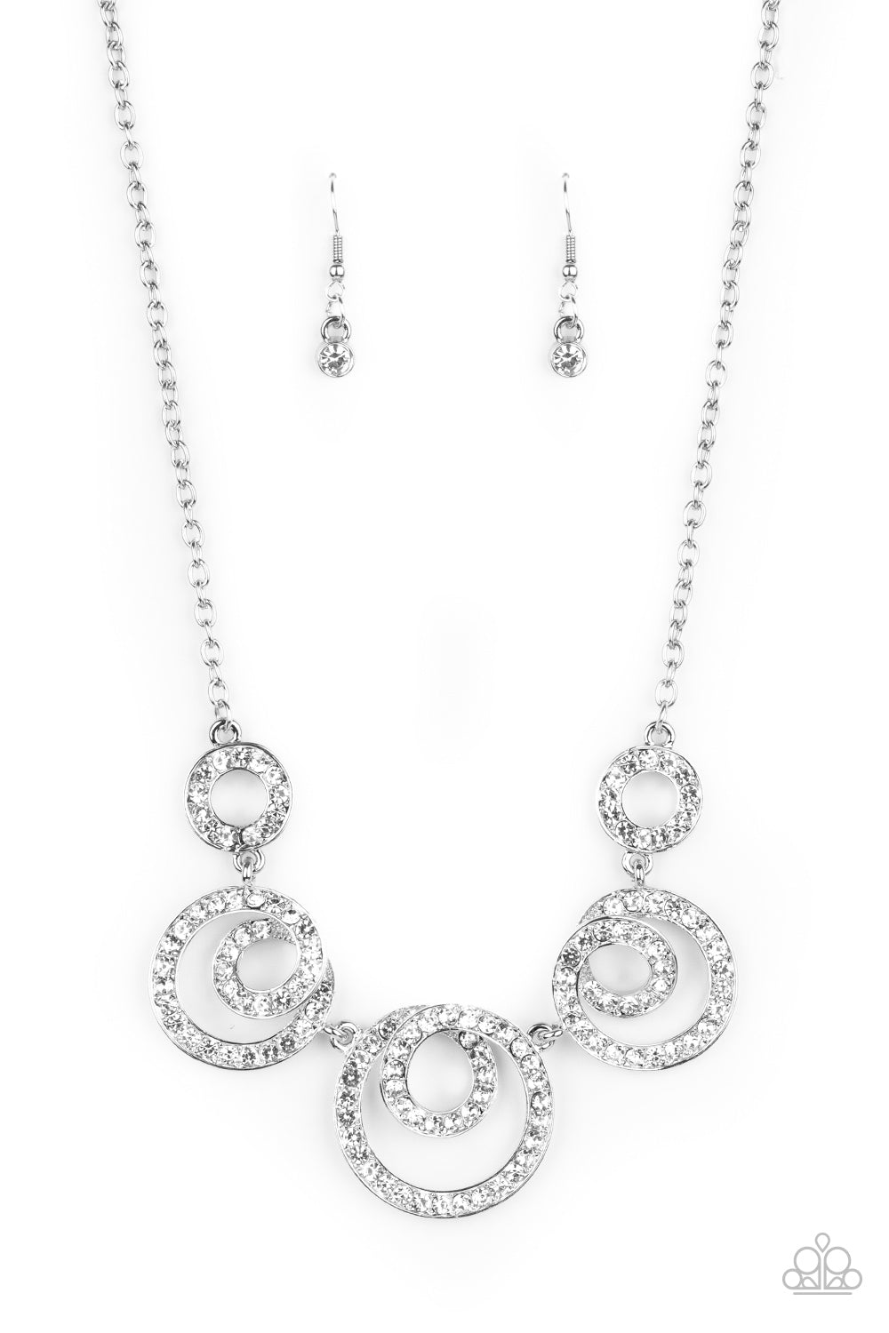 Paparazzi Total Head-Turner - White Necklace