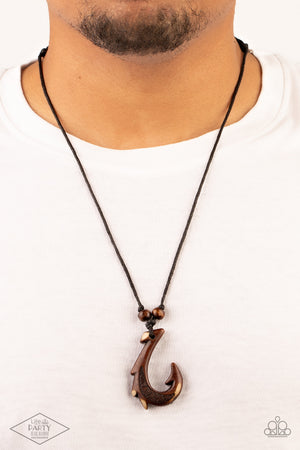 Paparazzi Off The Hook - Brown Urban Necklace