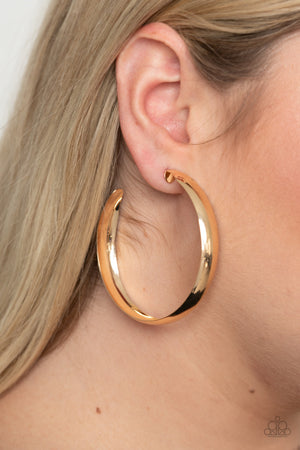 Paparazzi BEVEL In It - Gold Earrings