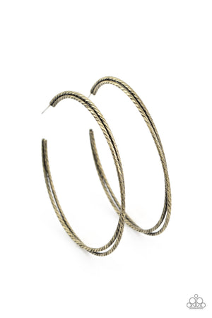 Paparazzi Curved Couture - Brass Earrings