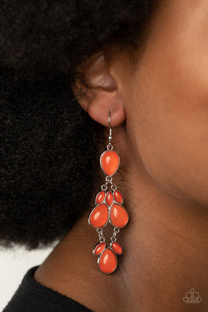 Paparazzi Superstar Social - Orange Earrings