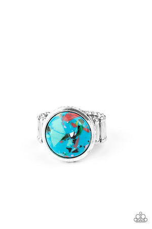 Paparazzi Marble Mosaic - Blue Ring