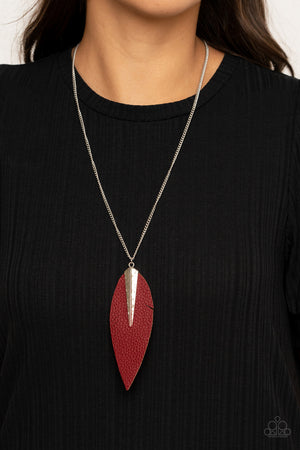 Paparazzi Quill Quest - Red Necklace