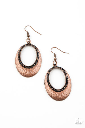 Paparazzi Tempest Texture - Copper Earrings