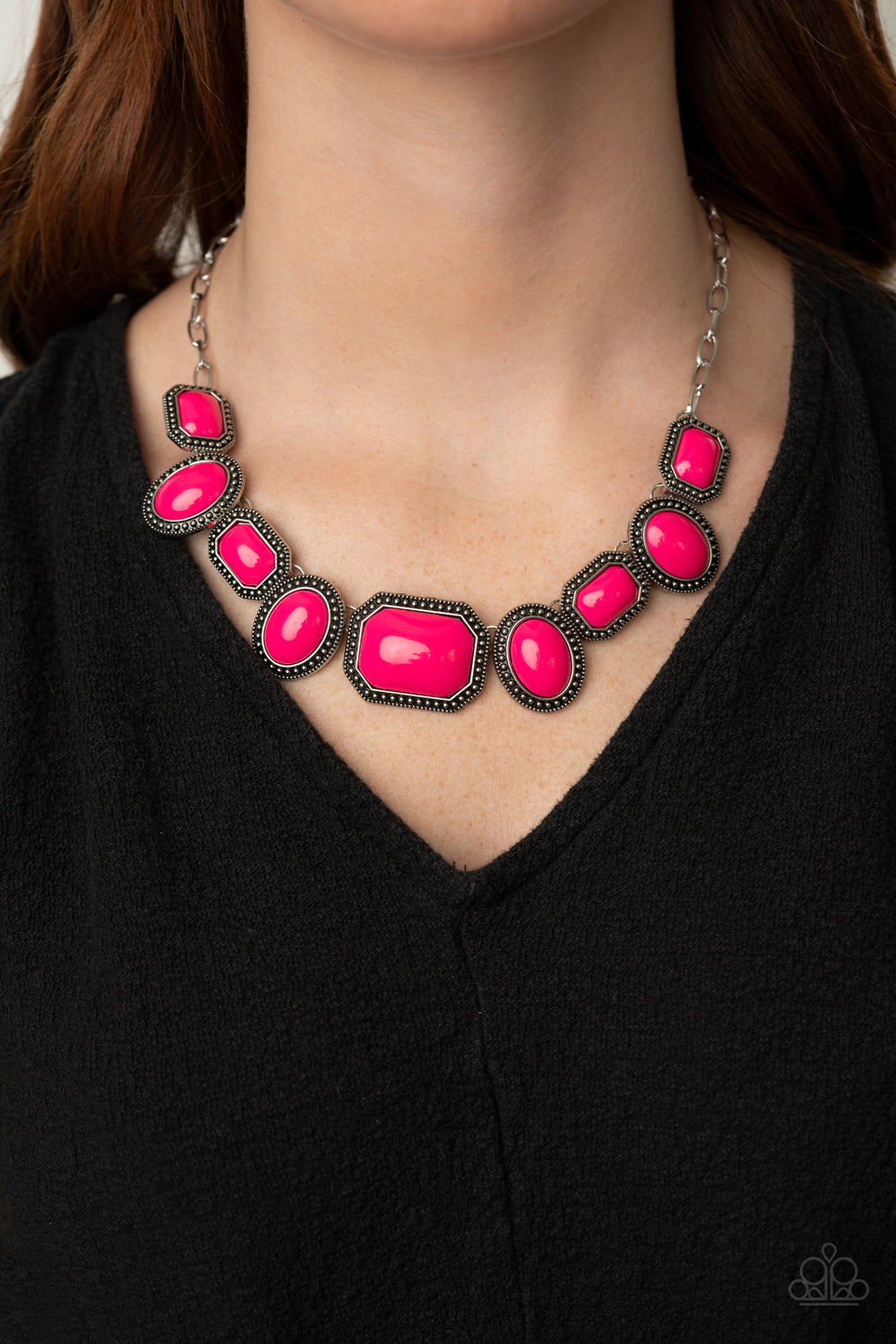 Paparazzi Lets Get Loud - Pink Necklace