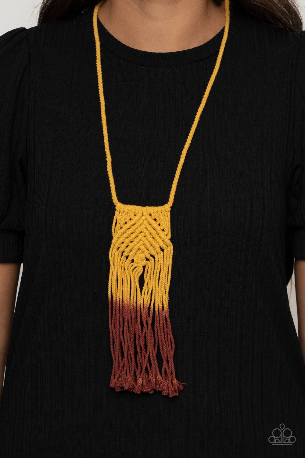 Paparazzi Look At MACRAME Now - Yellow Necklace