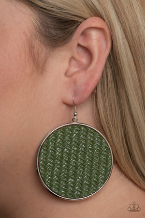 Paparazzi Wonderfully Woven - Green Earrings