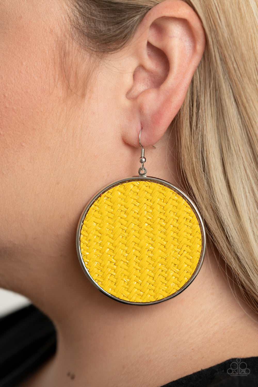 Paparazzi Wonderfully Woven - Yellow Earrings
