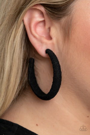 Paparazzi TWINE and Dine - Black Earrings
