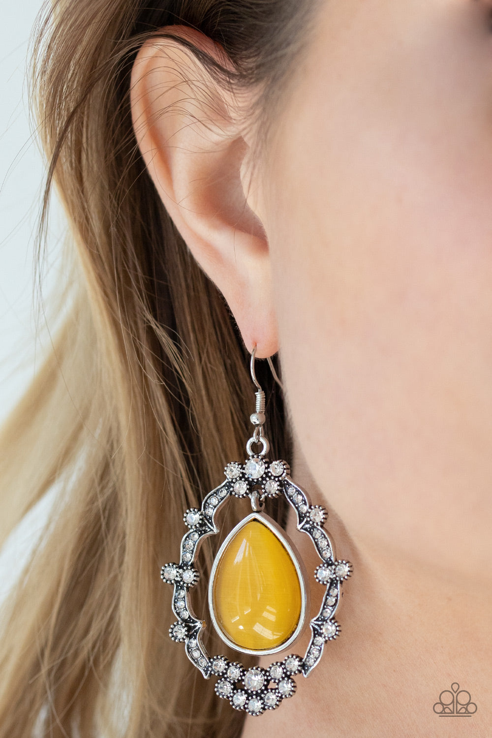 Paparazzi Icy Eden - Yellow Earrings