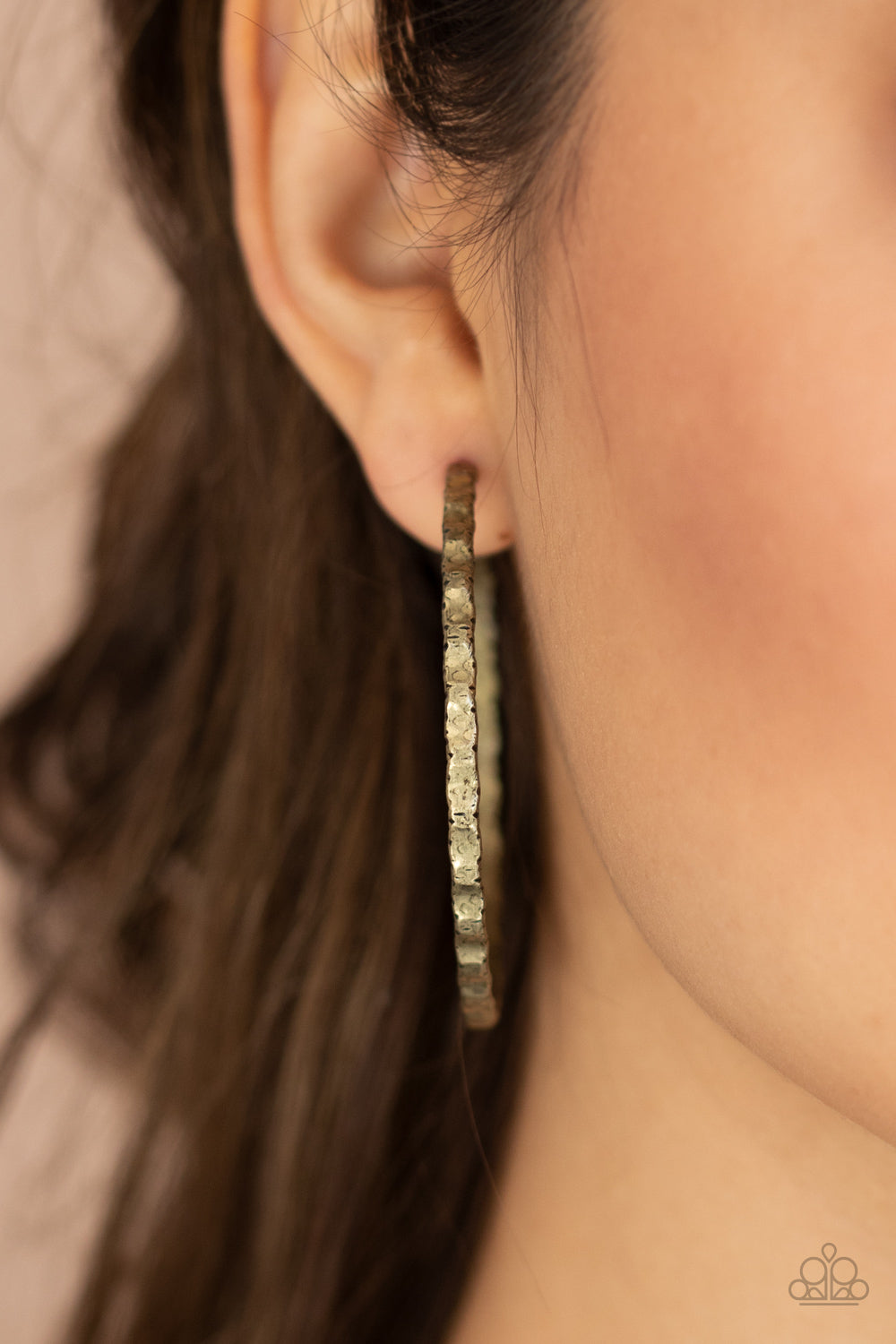 Paparazzi Grungy Grit - Brass Earrings