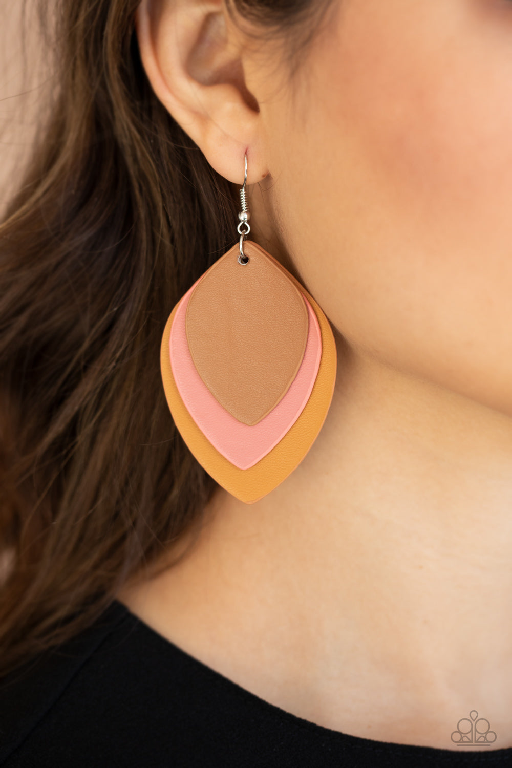 Paparazzi Light as a LEATHER - Multi Earrings