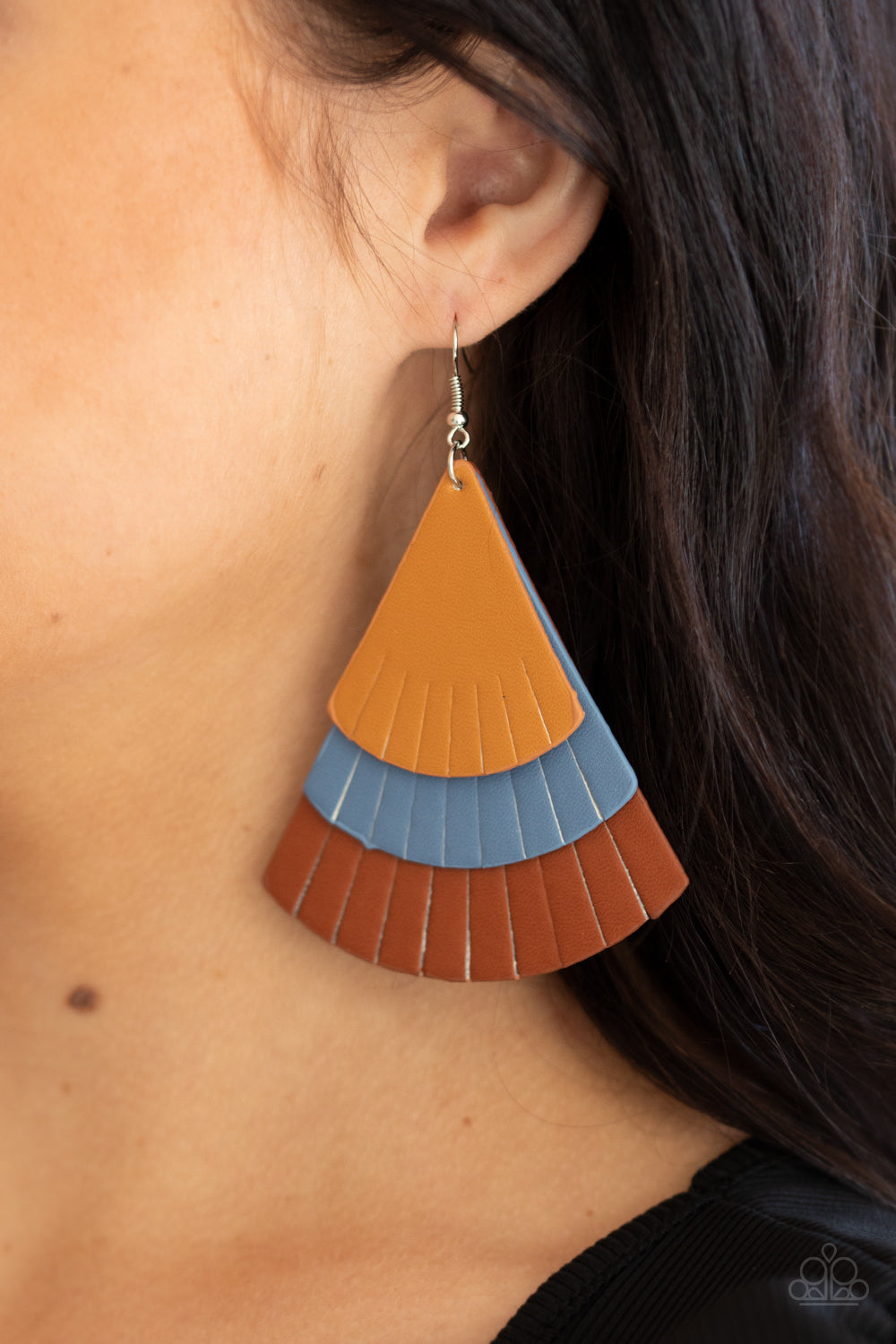Paparazzi Huge Fanatic - Blue Earrings