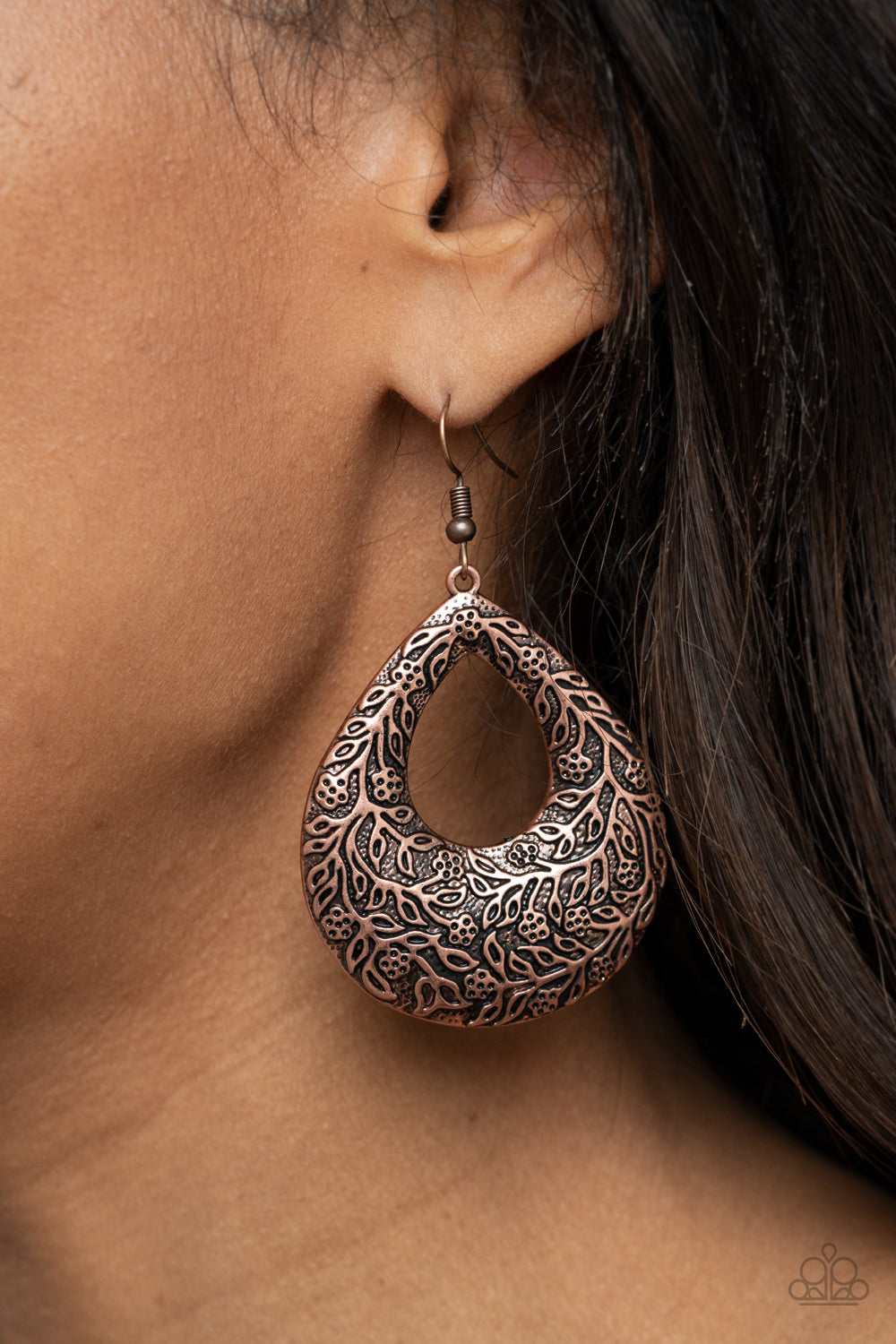 Paparazzi Flirtatiously Flourishing - Copper Earrings