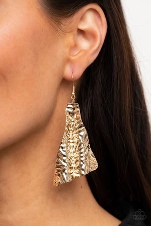 Paparazzi How FLARE You! - Gold Earrings