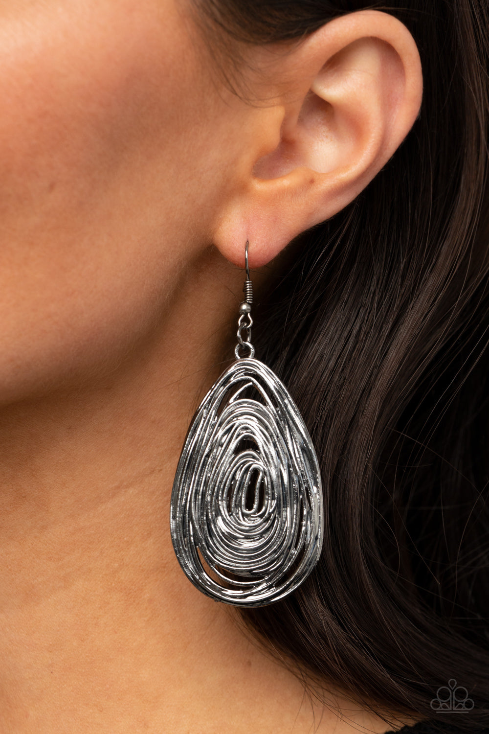 Paparazzi Rural Ripples - Black Earrings