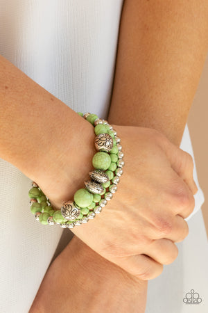 Paparazzi Desert Blossom - Green Bracelet