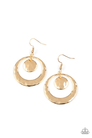 Paparazzi Rounded Radiance - Gold Earrings