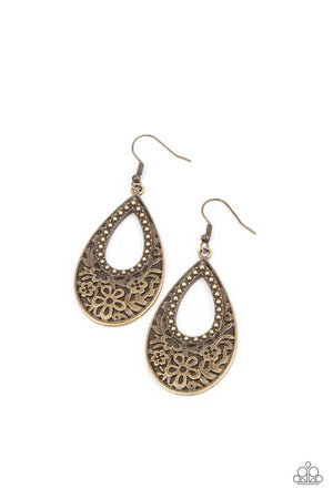 Paparazzi Organically Opulent - Brass Earrings