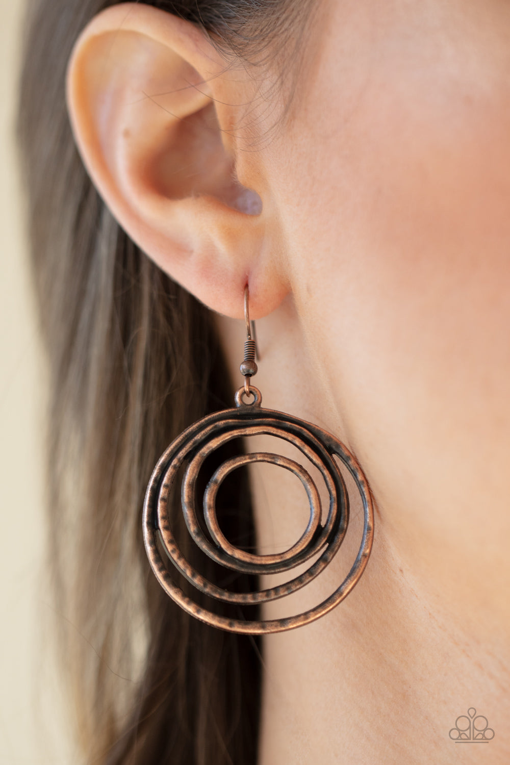 Paparazzi Spiraling Out of Control - Copper Earrings