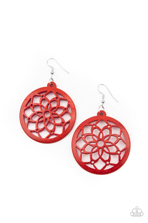 Paparazzi Mandala Meadow - Red Earring