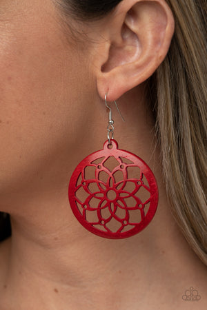 Paparazzi Mandala Meadow - Red Earring