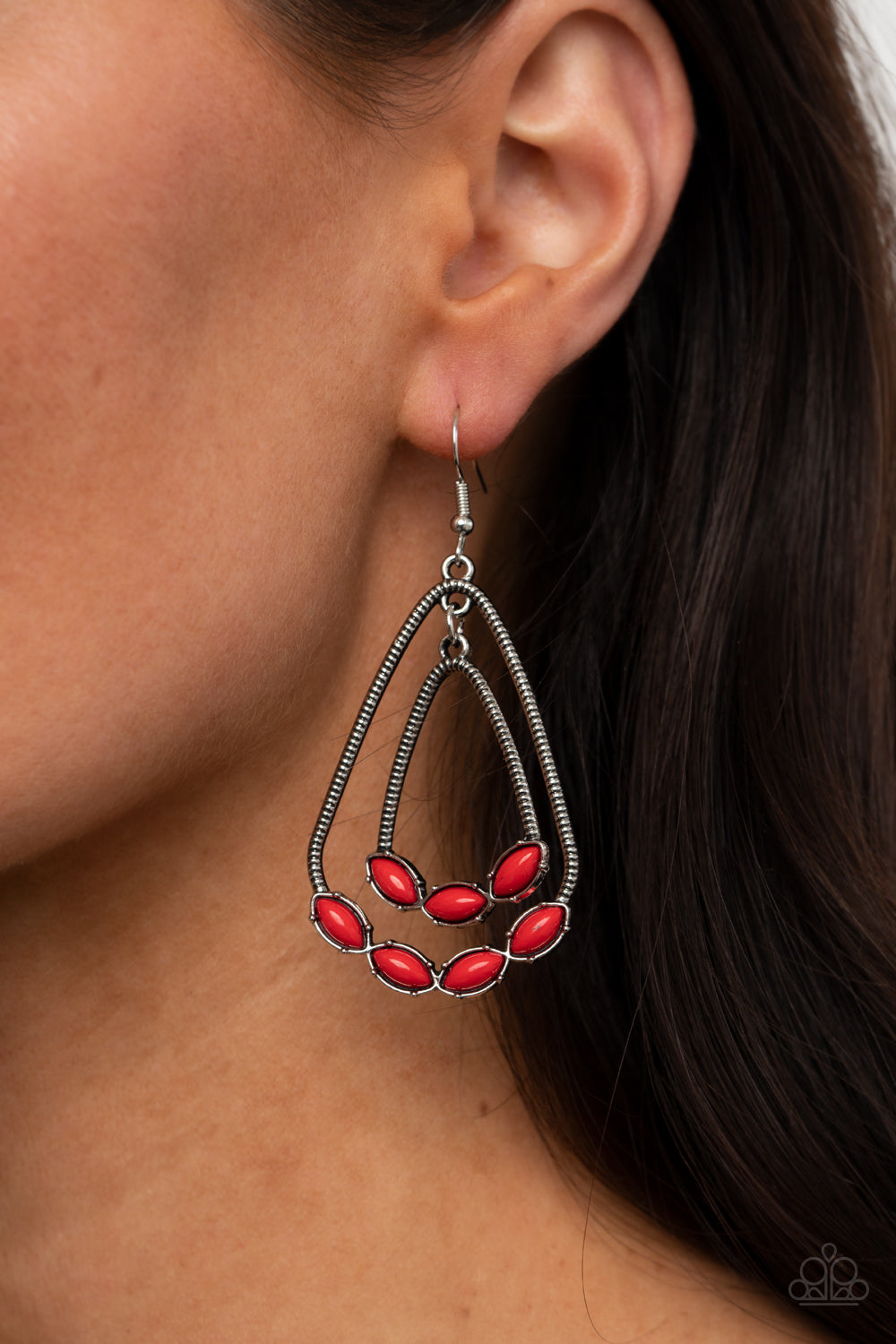 Paparazzi Summer Staycation - Red Earrings