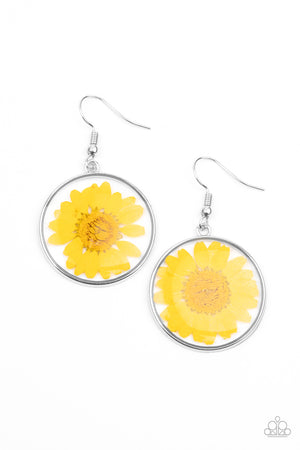 Paparazzi Forever Florals - Yellow Earrings