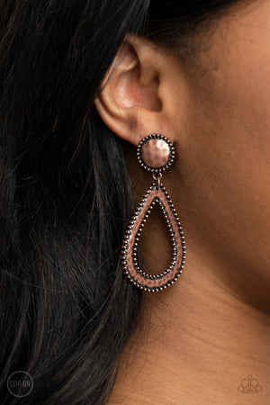 Paparazzi Beyond The Borders - Copper Clip-On Earrings