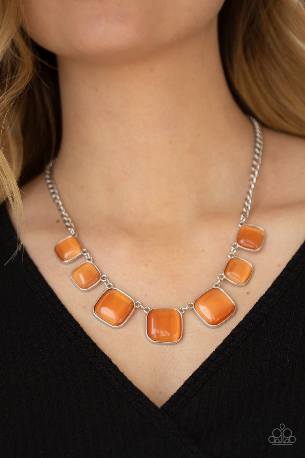 Paparazzi Aura Allure - Orange Necklace