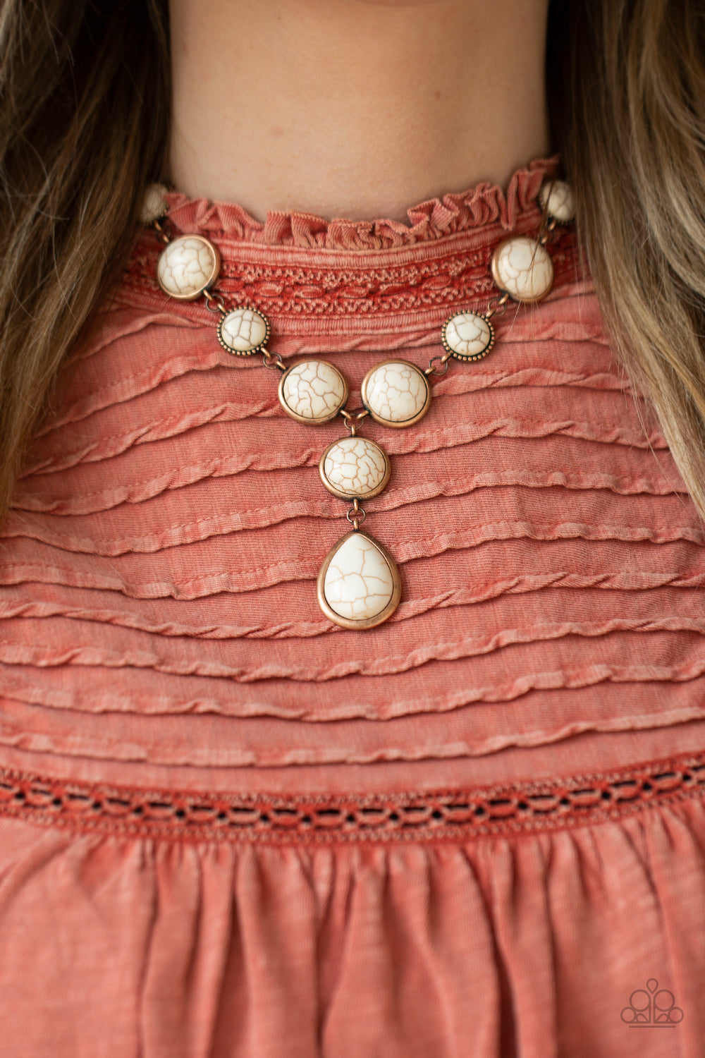 studded and plain copper frames, small and large white stones