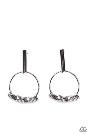 Paparazzi Set Into Motion - Black Earrings